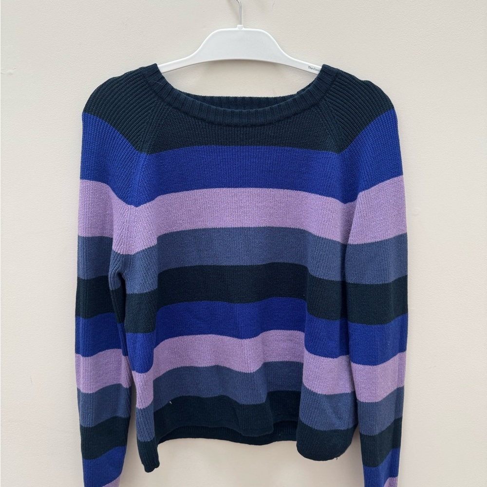 Title Nine Striped Blue and Purple Women's Sweater